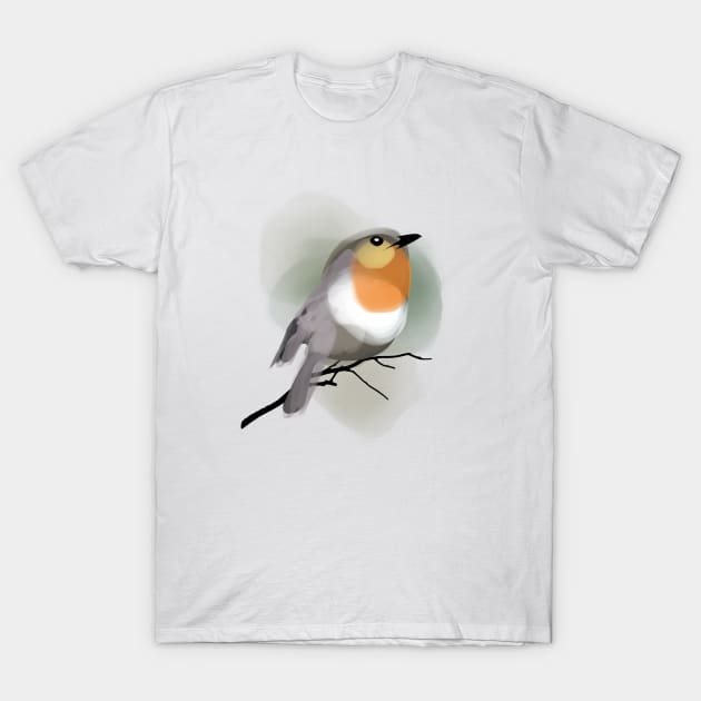 A little bird perching on a branch T-Shirt by RavenWolfCat